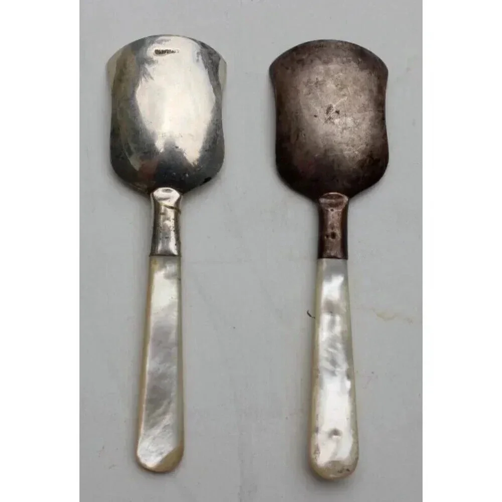 Antique StainlessSugar / Relish / Baby Spoons W/ Mother Of Pearl England